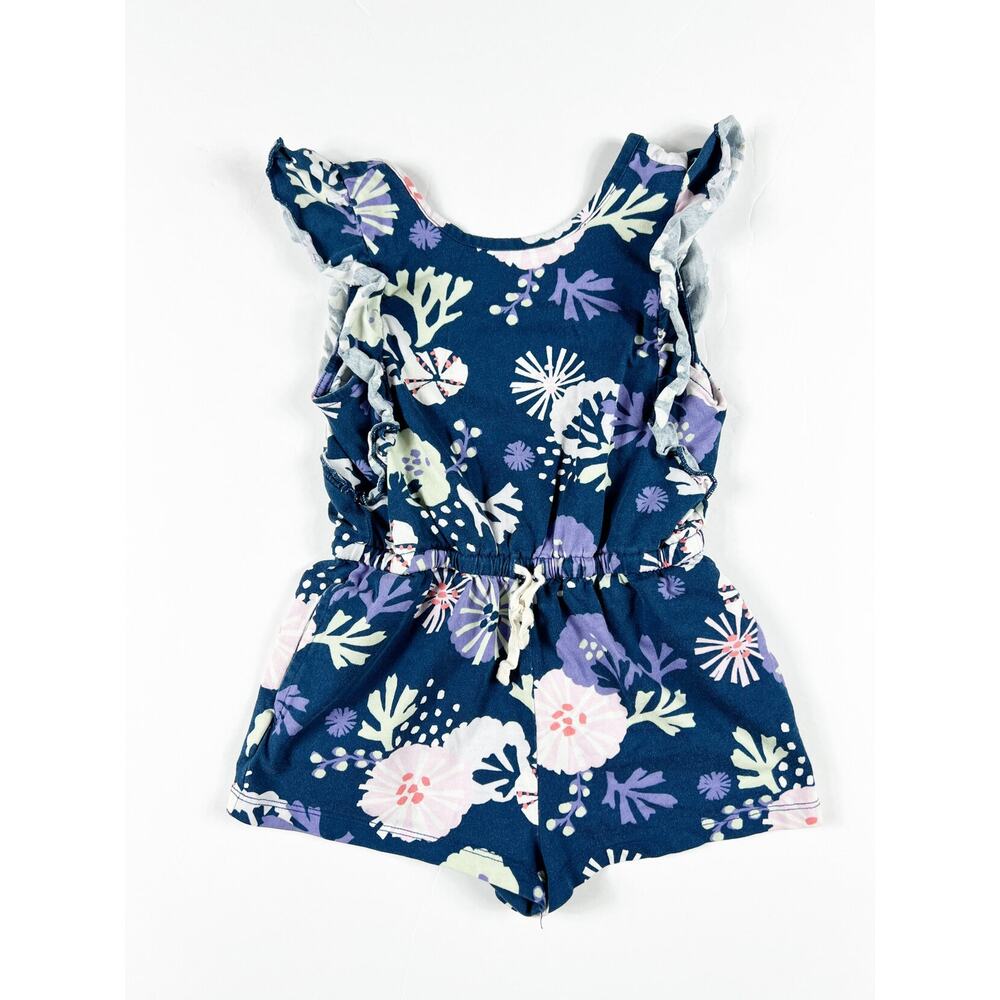 Tea Collection Underwater Floral Ruffle Romper size 5 - Picture 2 of 8